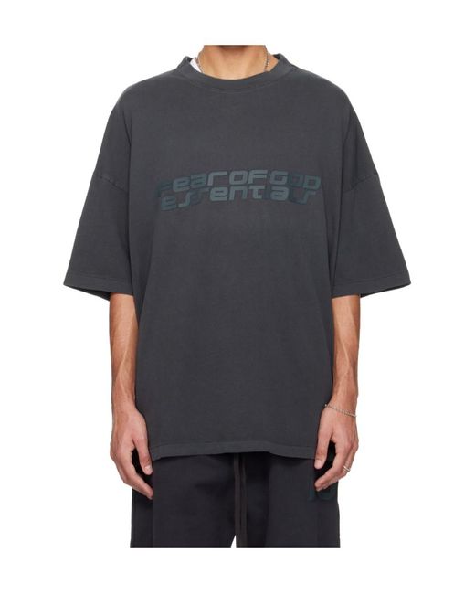 Fear Of God Black 90S Logo-Printed Crewneck T-Shirt for men