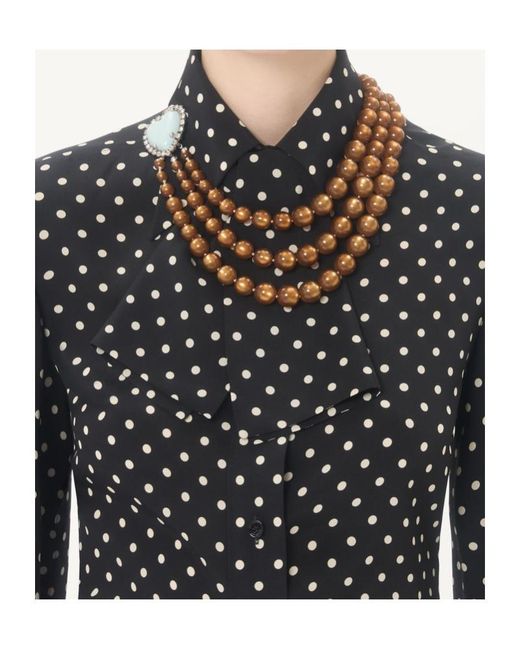 Valentino Black Polka Dot Printed Button-Up Shirt