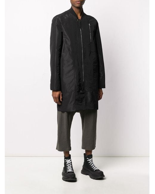 Rick Owens Black Long Bomber Jacket for men