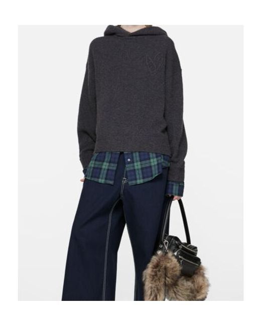 Acne Blue Layered Hoodie