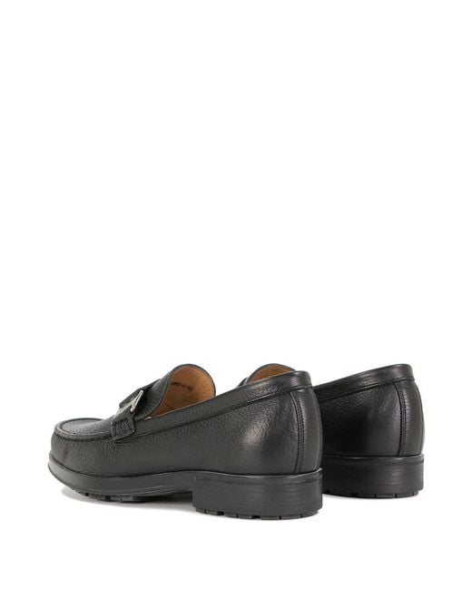 Bally Black Metal Buckle Business Casual Shoes for men