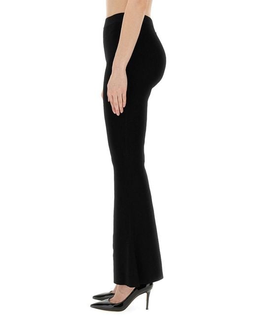 MICHAEL Michael Kors Black Ribbed-Knit Flared Trousers