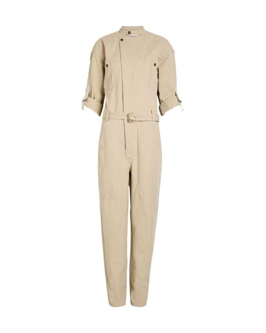 Isabel Marant Natural Panelled Cotton And Linen-Blend Jumpsuit
