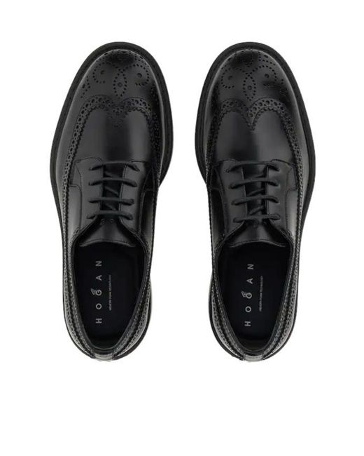 Hogan Black H704 Lace-Up Shoes for men