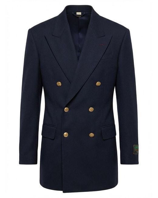 Gucci Blue Double Breasted Tailored Blazer for men