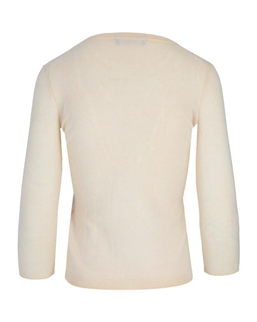 Lela Rose White Crew Neck Knitwear