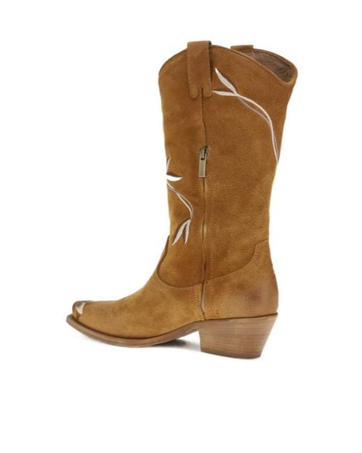 P.A.R.O.S.H. Brown Cowboy & Biker Boots