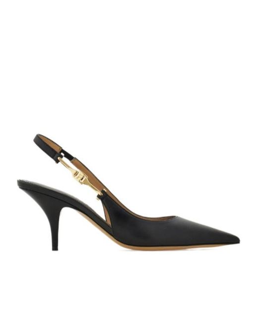 Ferragamo Metallic F Buckle Slingback Pump