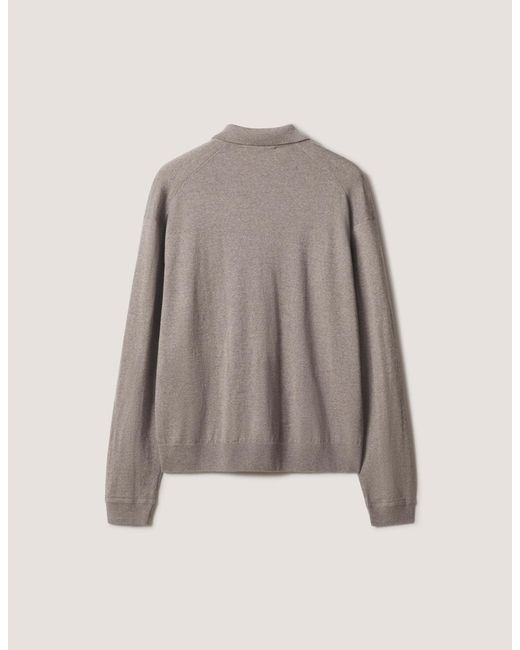 Maison Kitsuné Brown Long-Sleeve Polo Shirt for men