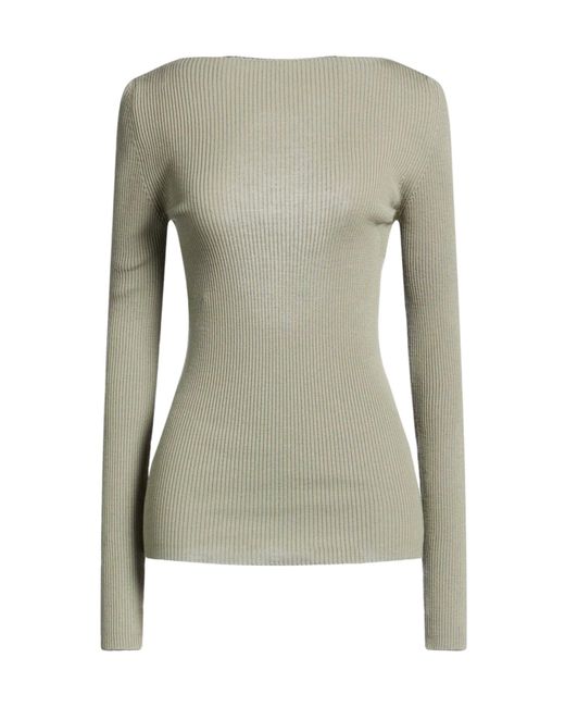 Rick Owens Green Minimalist Wool Knit Sweater