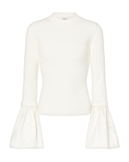 Jonathan Simkhai White Ribbed Knit Sweater