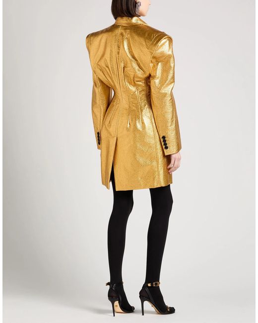 Dolce & Gabbana Metallic Solid Color Single-Breasted Long Coat