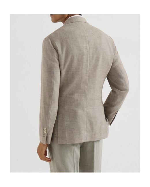 Brunello Cucinelli Brown Single Breasted Tailored Jacket for men