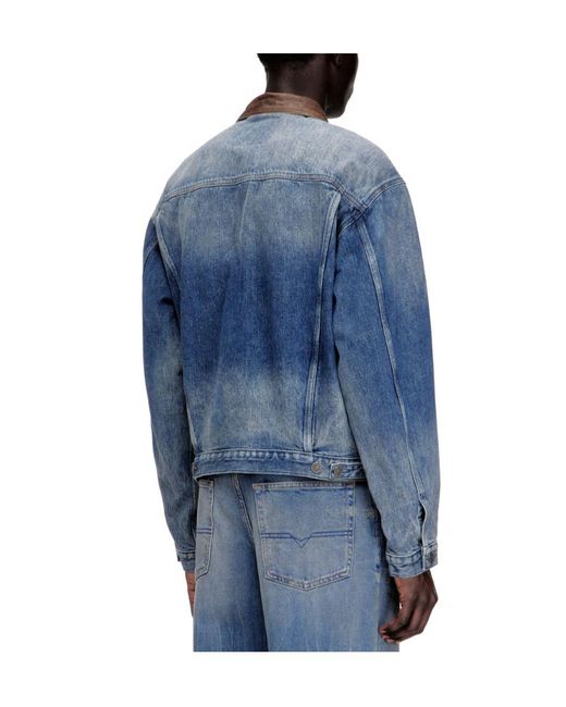 DIESEL Blue D-Denver-S1 Denim Trucker Jacket for men