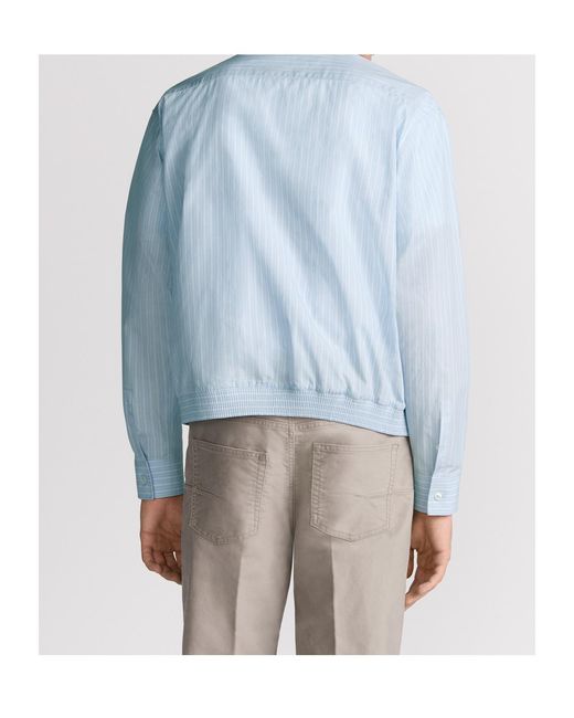 Dior Blue Zipped Shirt With Christian Couture Lily Of The Valley Embroidery for men