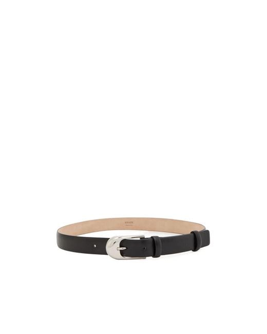 Khaite White Dome Leather Belt
