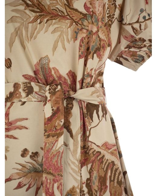 Weekend by Maxmara Natural Genero Floral Printed Dress