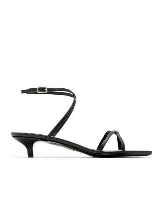 Totême  Metallic Totême Letaher Crossover Sandals