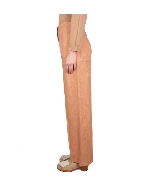 Alysi Multicolor Ajoure High-Waisted Wide-Leg Trousers