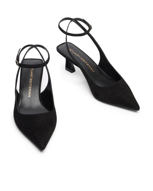 Stuart Weitzman Black Vinnie 50 Strap Pump