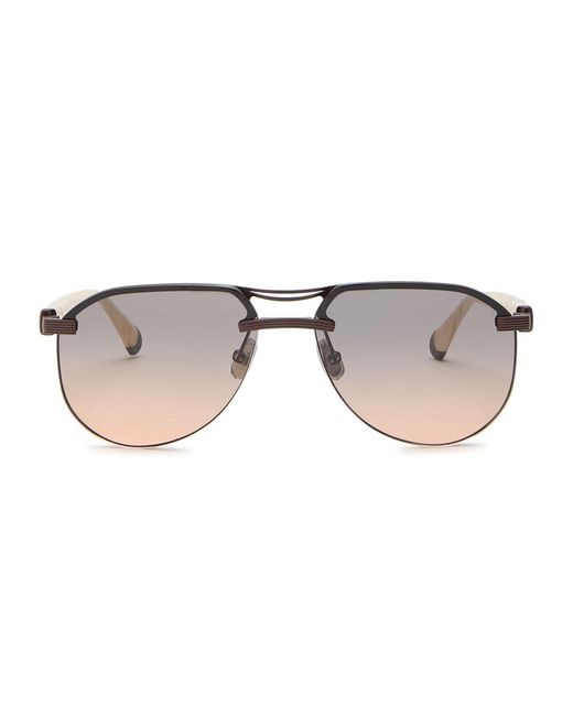 Brunello Cucinelli White Aviator-Style Sunglasses for men
