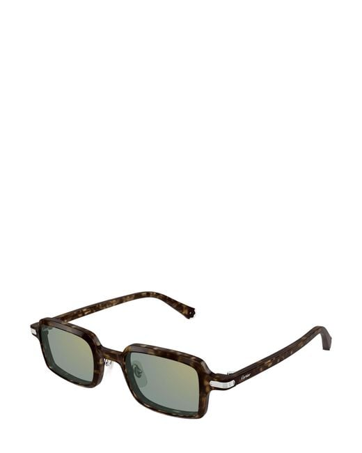 Cartier White Rectangle Frame Sunglasses for men
