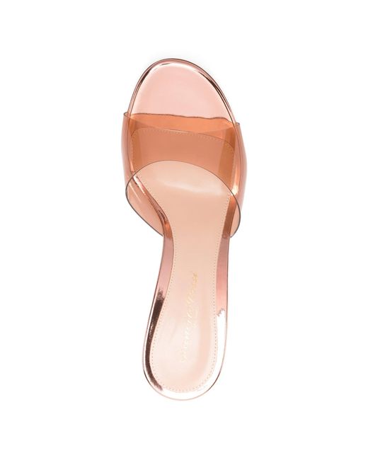 Gianvito Rossi Pink Sofia Metallic-Finish Mules