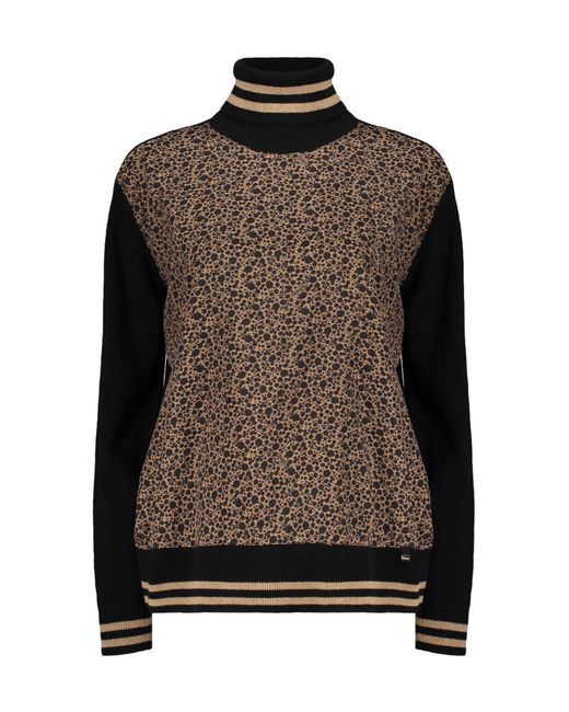 Herno Brown Patterned Turtleneck Knitted Sweater