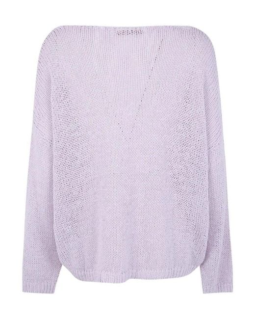 Roberto Collina Purple Boat Neck Knit Pullover