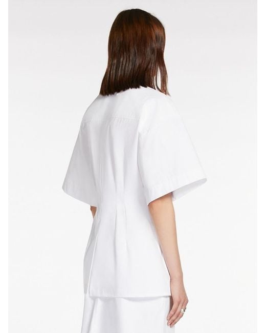 Sportmax White Buttoned Short-Sleeved Shirt