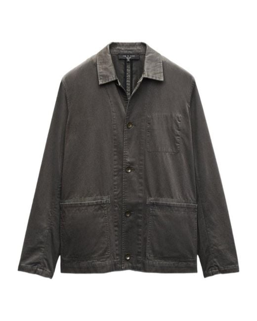 Rag & Bone Gray Evan Twill Worker Jacket for men