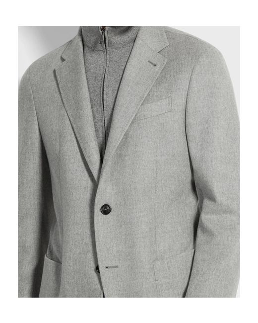 Zegna Gray Oasi Cashmere Blazer for men