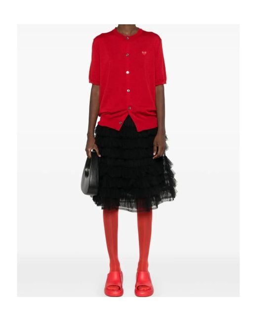 COMME DES GARÇONS PLAY Red Heart-Patch Wool Cardigan for men