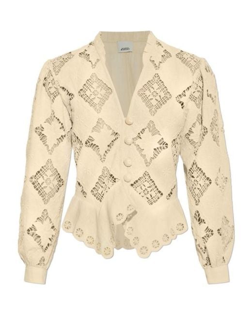 Isabel Marant Natural Nina Broderie-Anglaise Top