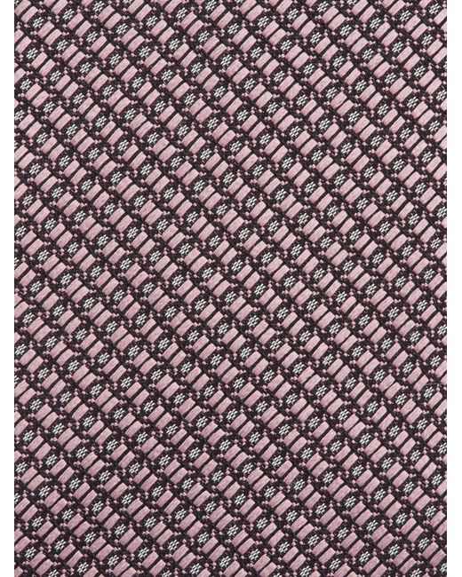 Zegna Purple Geometric-Patterned Jacquard Tie for men