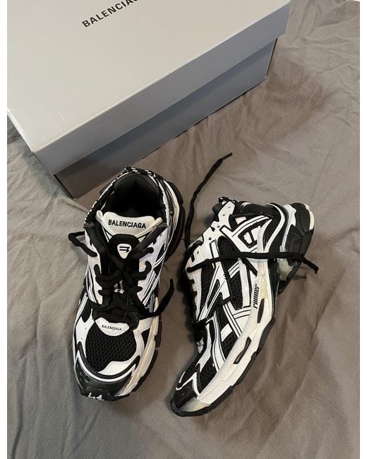 Balenciaga Black Runner Lace-Up Sneakers for men