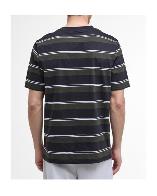 Barbour Black Bruce Striped T-Shirt for men