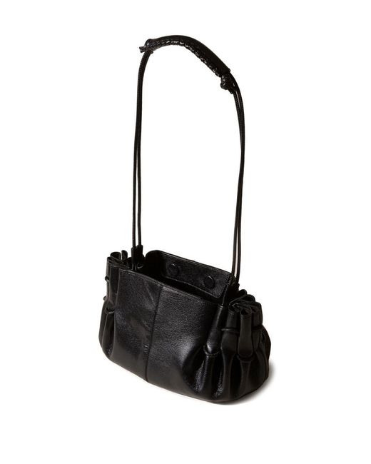 Hereu Black Pleated Single-Shoulder Bag
