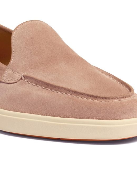 Santoni Brown Logo Moulded Loafers