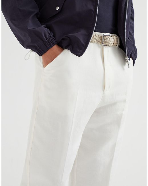 Brunello Cucinelli Blue Straight-Leg Pants for men