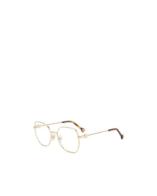 Carolina Herrera White Tortoiseshell Geometric-Frame Glasses