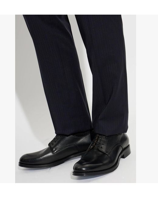 Paul Smith Black Plain Toe Derby Shoes for men