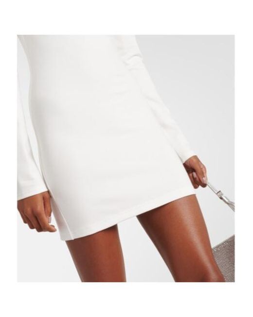 David Koma White Bridal Crystal-Embellished Minidress