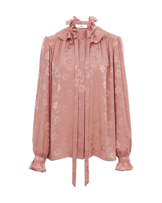 Chloé Pink Chloé Floral Printed Long Sleeved Blouse
