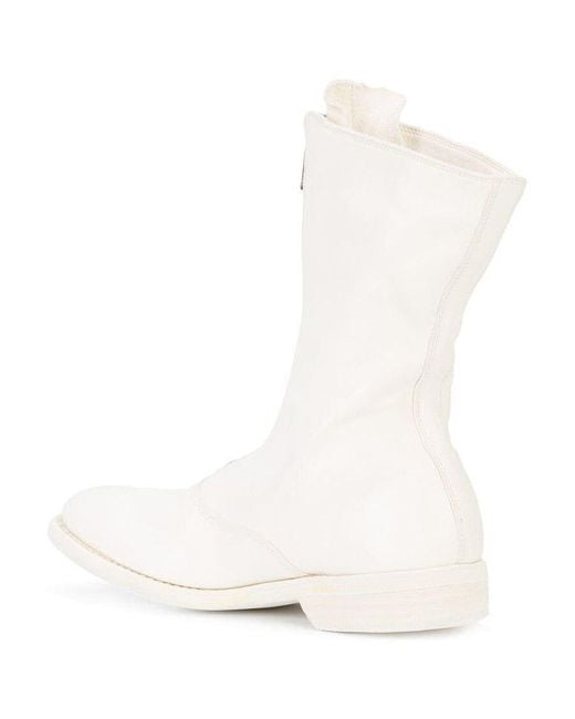 Guidi White 310 Front Zipper Boots