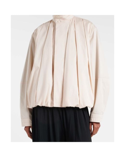 Lemaire Natural Pleated Cotton Satin Jacket