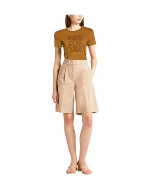 Max Mara Brown Solid Color Short-Sleeve T-Shirt