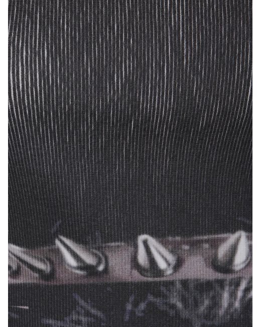 Blumarine Gray Short Sleeved Printed Knitted Top for men