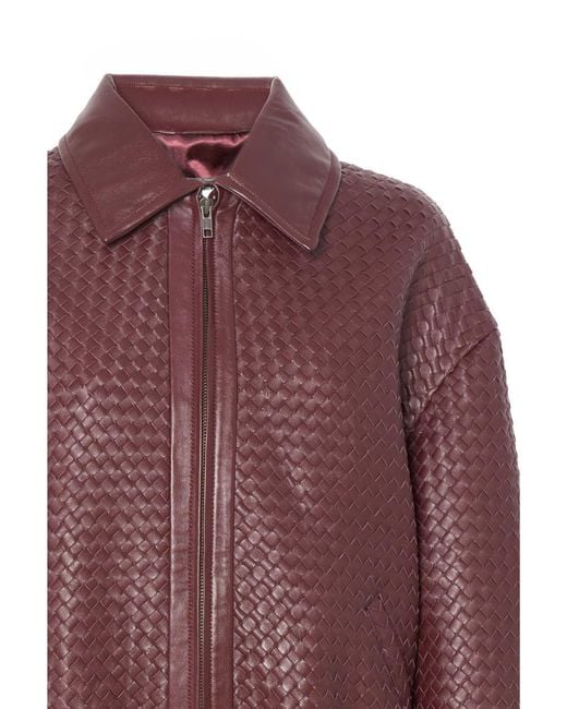 Manokhi Purple Long-Sleeve Leather Jacket