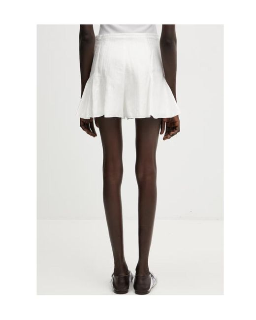ROTATE BIRGER CHRISTENSEN White Striped Flared Shorts